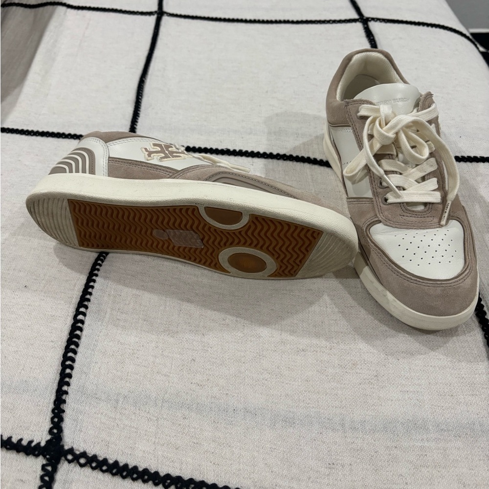Tory Burch Beige and White Sneakers